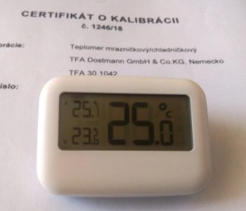 Teplomer min-max kalibrovaný do mrazničky v bodoch -18, -20 a -22 °C