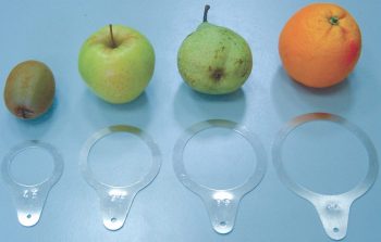 Šablóny na meranie veľkosti ovocia