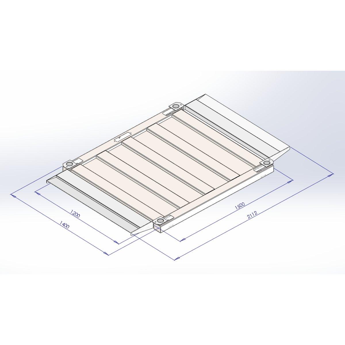 Nájazdová plošinová váha LILA SCALE PRO do 1500 kg – 120×150 cm – Obrázok 8